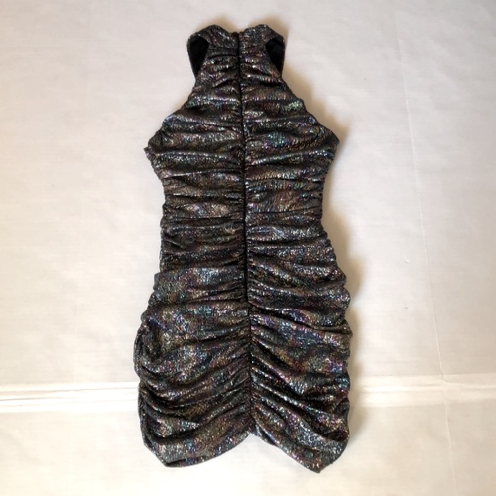 ZARA Metallic Draped Mini Dress/NWT - Picture 13 of 15